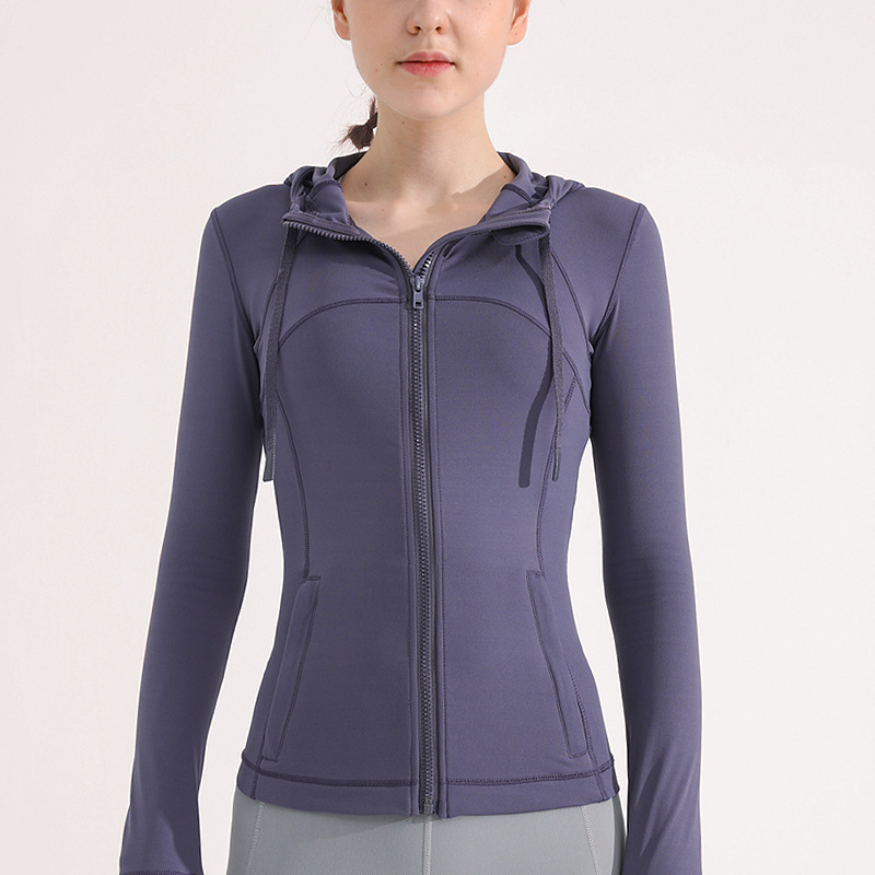 Fitness clothing breathable hooded slim training sweater 78