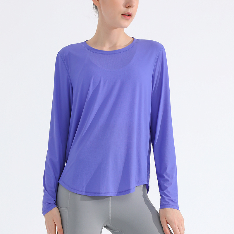 Loose beautiful back running yoga clothing long-sleeved T-shirt 150