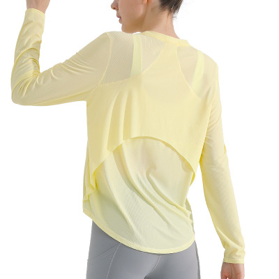 Loose beautiful back running yoga clothing long-sleeved T-shirt 43