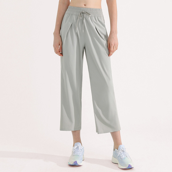 Straight all-match sweatpants wide-leg fitness casual cropped pants 45