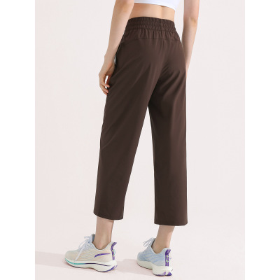 Straight all-match sweatpants wide-leg fitness casual cropped pants 45