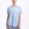 Tops T-shirt Beautiful back slit Blouse V-neck short-sleeved 35