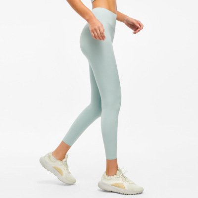 Women's nude sports training pants brushed leggings 138