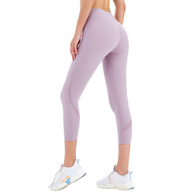 Yoga clothing high waist nude cropped fitness pants 130