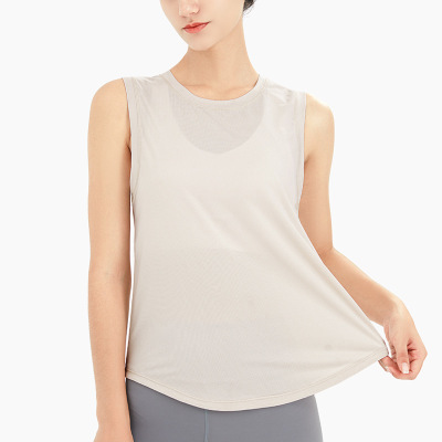 Yoga wear sleeveless T-shirt cover-up 32